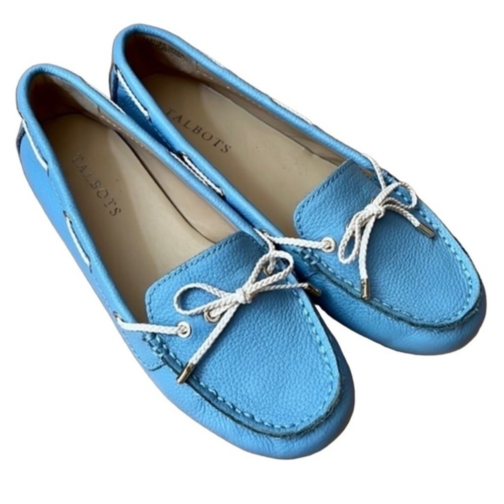 New Talbots leather blue driving loafers 6.5​